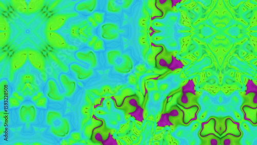 Abstract Radiant Burst with Soft Grain Texture, Symmetrical Glow Pattern in Psychedelic Style, Radiating Circular Abstract with Subtle Noise, Kaleidoscopic Starburst with Gradient Flow