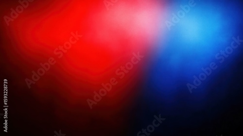 Blurry red and blue lights against a dark background