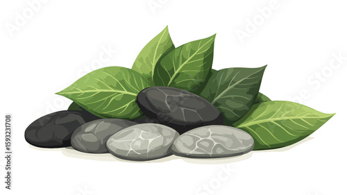 Zen Wellness Composition with Plant Leaf