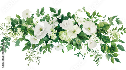 Elegant White Green Wedding Flowers Display