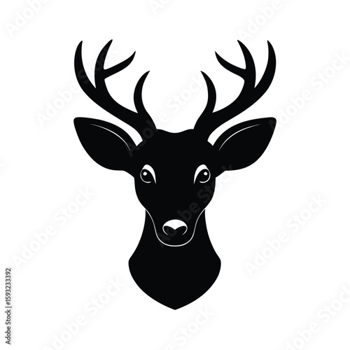 Alert deer head silhouette graphic for banners and advertisements with vibrant color options