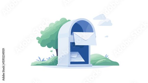Wide Angle White Envelope Mailbox