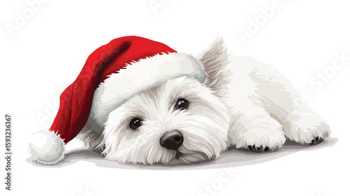 Festive West Highland Terrier Santa Dog