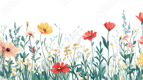 Lush Wildflower Field Scenery