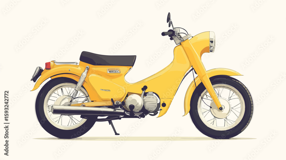 Fototapeta premium Classic Yellow Vintage Scooter Motorcycle