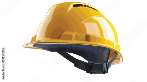 Yellow Safety Helmet on White Background