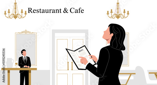 Elegant Restaurant Ambiance With Guests And Luxurious Interior Design Elements