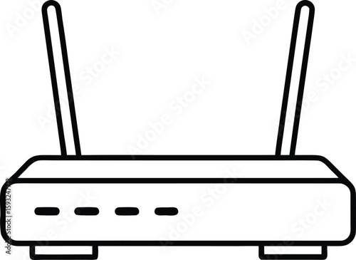 router icon vector line art on transparent background