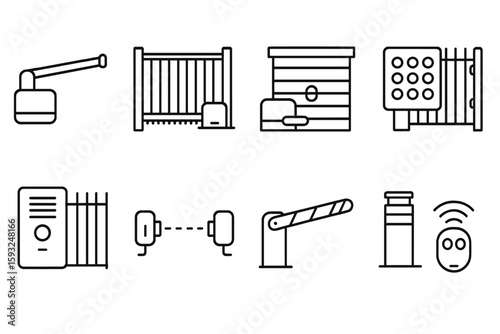 Security, surveillance line icon set. protect your property with these linear icons