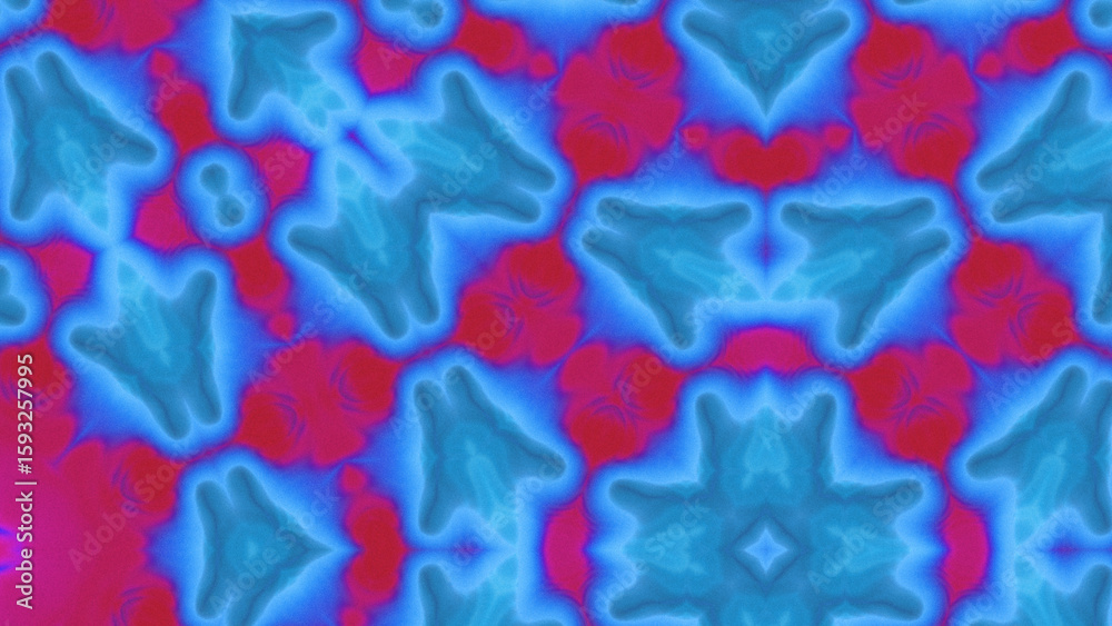 Obraz premium Abstract Radiant Burst with Soft Grain Texture, Symmetrical Glow Pattern in Psychedelic Style, Radiating Circular Abstract with Subtle Noise, Kaleidoscopic Starburst with Gradient Flow