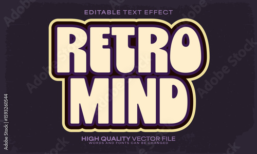 Retro vintage text effect, editable text effect and 80s 3d font style bold shadow neon poster design