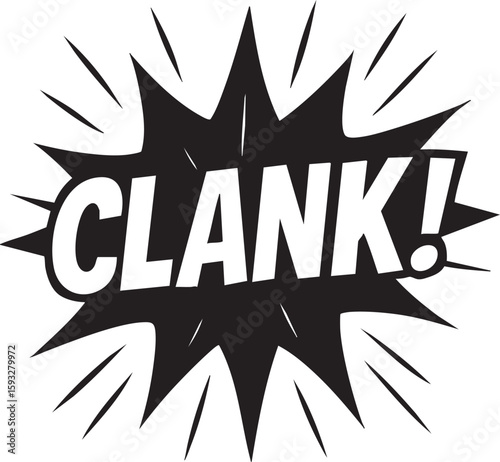 Comic Book Sound Effect Dramatic Clank Explosion