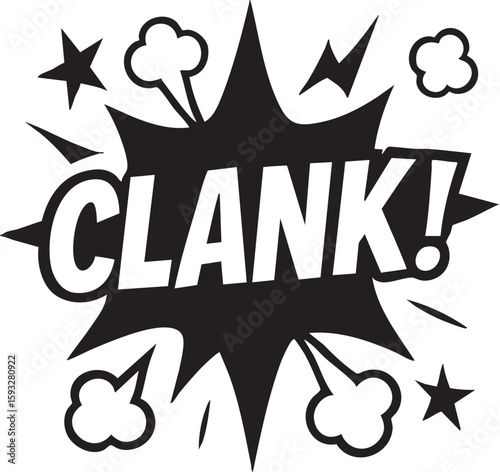 Comic Book Sound Effect Dramatic Clank Illustration