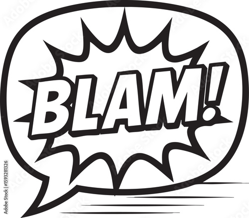 Comic Book 'Blam!' Speech Bubble Pop Art Illustration for Dramatic Impact