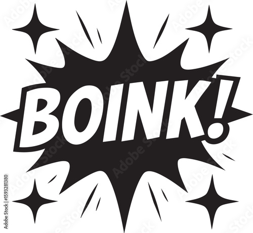 Explosion Comic Style Boink Sound Effect with Sparkle Stars