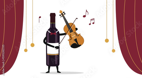 Wine Bottle Virtuoso: A Whimsical Performance of Music and Refined Spirits