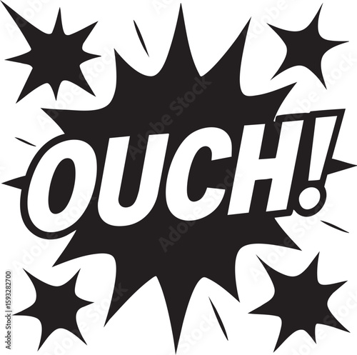 Comic Book Ouch! Illustration Pain, Injury, and Shock Concept