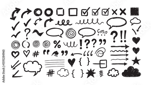 Vector Doodles Hand-Drawn Marks, Arrows, and Symbols for Design 
