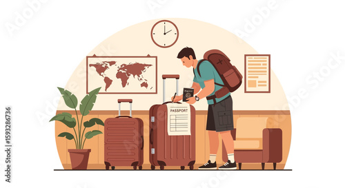 Traveler Fills Out Passport Application Before Vacation Adventure Holiday Trip