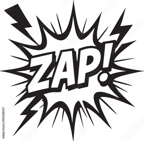 Comic Book Style Explosion – Dynamic 'Zap!' Effect for Impactful Designs