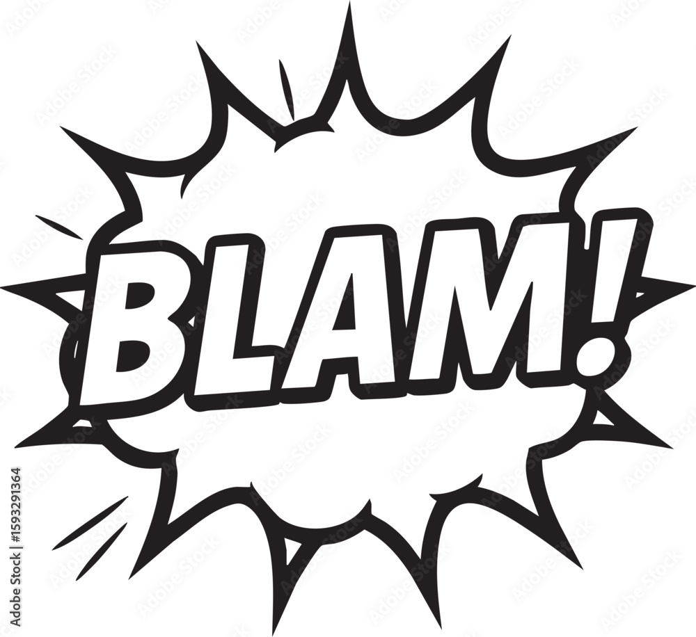 Naklejka premium Comic Book Explosion Effect 'BLAM!' Speech Bubble Illustration