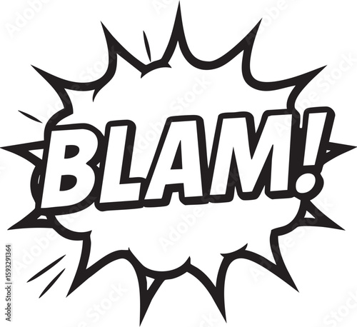 Comic Book Explosion Effect 'BLAM!' Speech Bubble Illustration