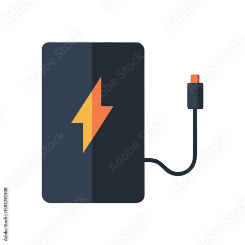 Power bank with charging cable icon