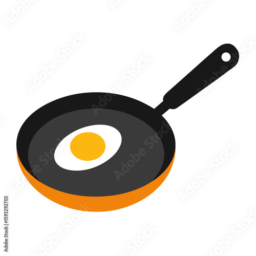 Fried egg in a pan icon