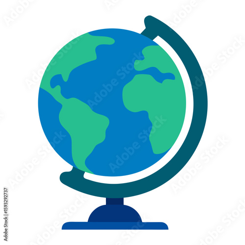 Flat design globe illustration