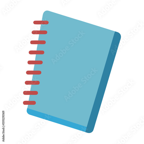 Simple blue spiral notebook with red binding