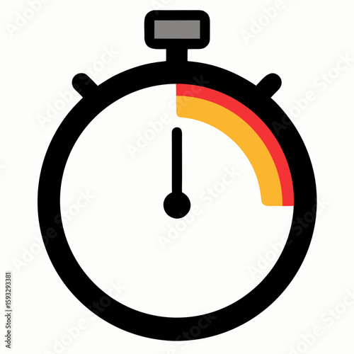Stopwatch with colored segment indicating time remaining