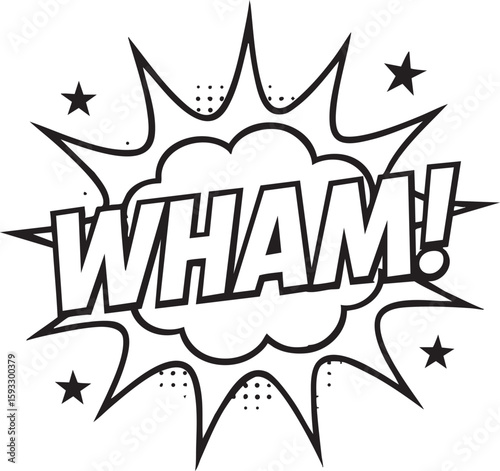 Wham! Comic Book Sound Effect  Vector Illustration