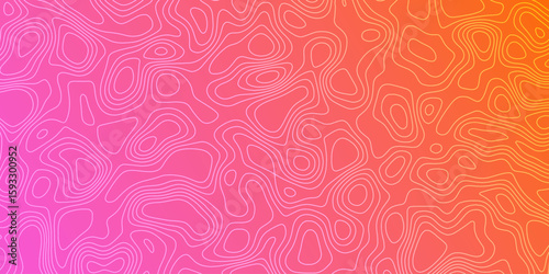 Colorful abstract design featuring layered contour lines against a gradient background