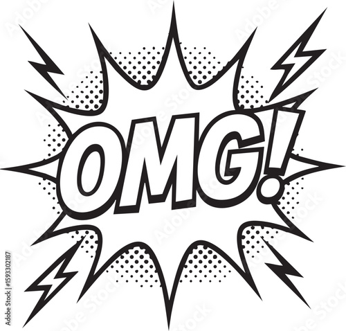 Comic Book Style Expression of Surprise 'OMG!' Speech Bubble