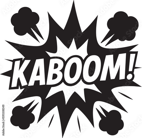 Explosive Graphic A Dynamic 'Kaboom!' Illustration for Impactful Designs and Visual Storytelling