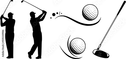 golf silhouettes
