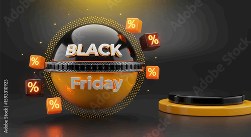 Exclusive Black Friday Deals Savings and Promotions 3D Render 
