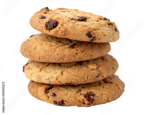 chocolate chip cookies isolated