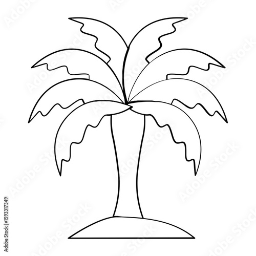 Dates Tree Palm tree line style