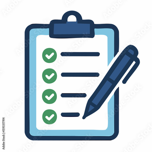 A clipboard with a pen and check marks, representing a to-do list or checklist.