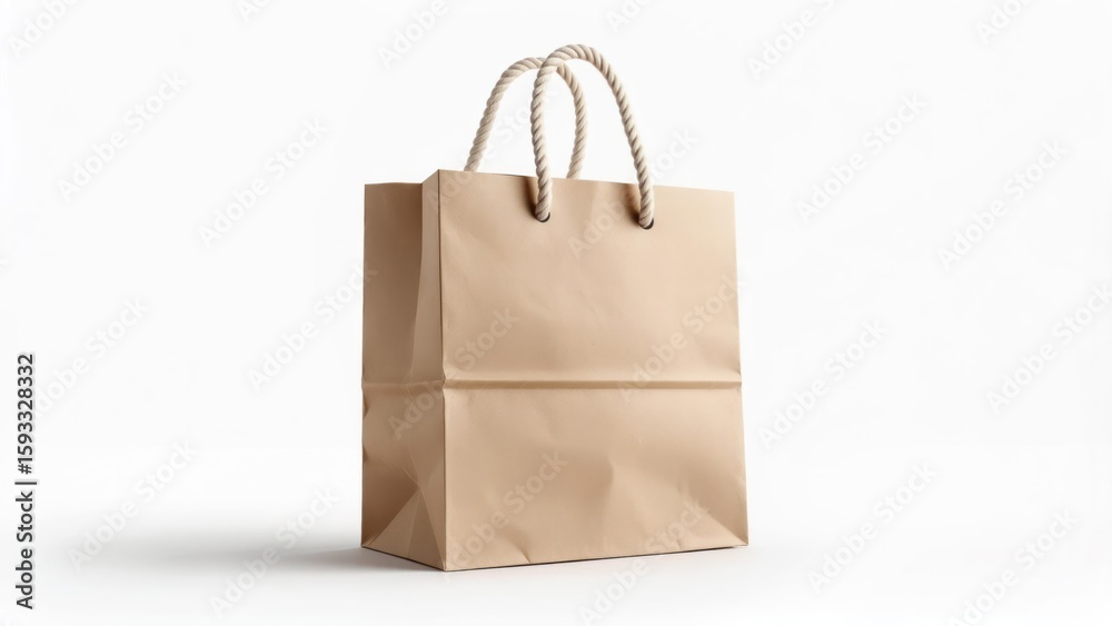 Beige paper shopping bag Beige paper shopping bag