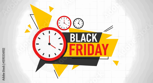 Black Friday Countdown Clocks Ticking on Sale Time 