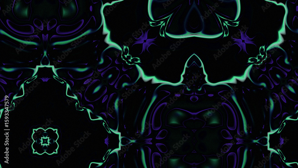 Fototapeta premium Abstract Radiant Burst with Soft Grain Texture, Symmetrical Glow Pattern in Psychedelic Style, Radiating Circular Abstract with Subtle Noise, Kaleidoscopic Starburst with Gradient Flow