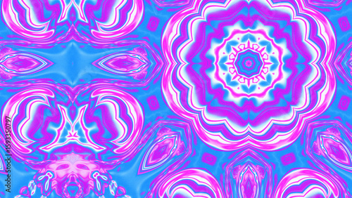 Abstract Radiant Burst with Soft Grain Texture, Symmetrical Glow Pattern in Psychedelic Style, Radiating Circular Abstract with Subtle Noise, Kaleidoscopic Starburst with Gradient Flow
