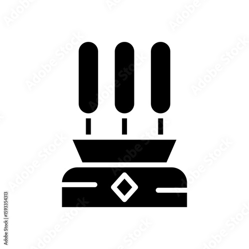 incense stick black style icon element