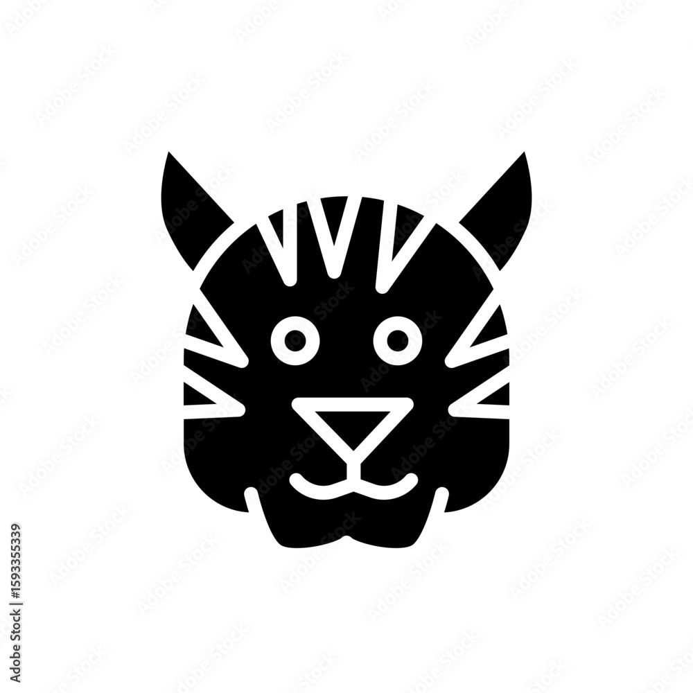 head tiger icon solid element head tiger icon solid element