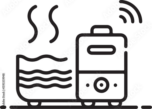 Smart humidifier and steam bath icon