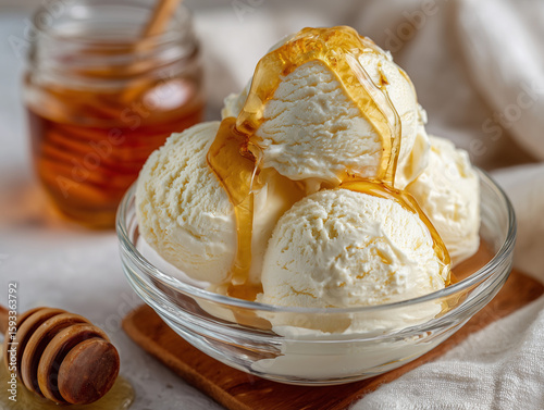 Honey on Vanilla Ice Cream