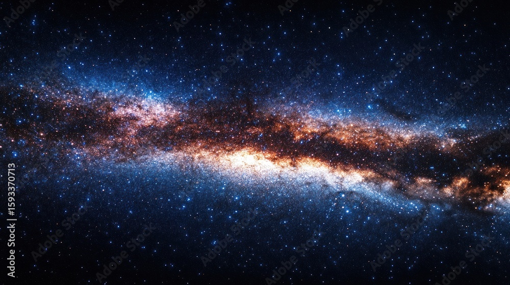 Naklejka premium Vast expanse of space, with a vibrant galaxy