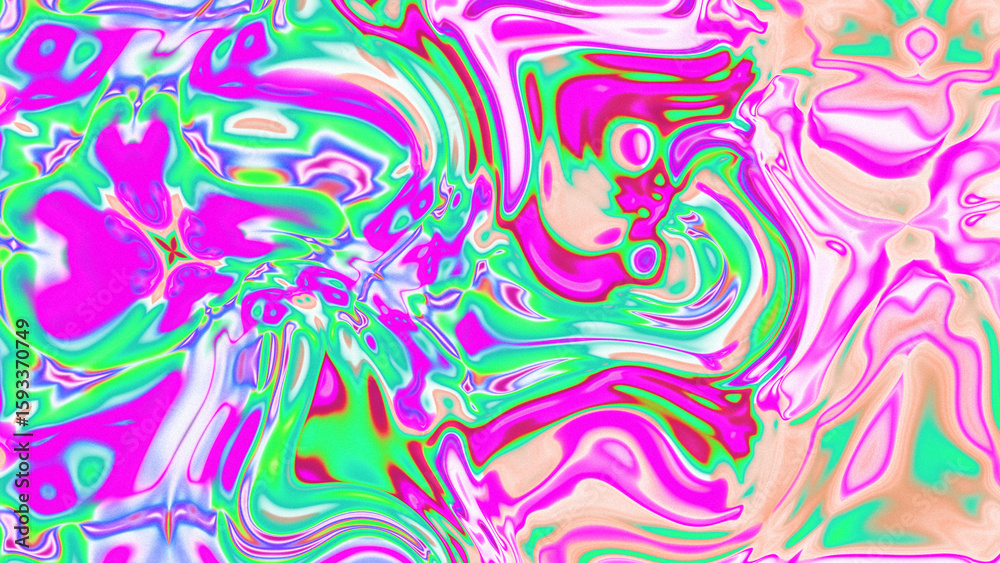 Naklejka premium Fluid Marble Texture with Organic Flow, Abstract Liquid Pattern with Wavy Structure, Melted Surface Design with Soft Transitions, Psychedelic Swirl Texture with Marble Effect